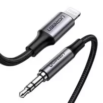 Ugreen 70509 mobiliojo telefono laidas Sidabras 1 m 3.5mm Lightning