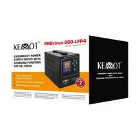 Avarinis maitinimo šaltinis „KEMOT PROsinus-500-LiFePo4“ – keitiklis su grynu sinusiniu signalu ir įkrovimo funkcija, 12 V, 230 V, 500 VA/300 W