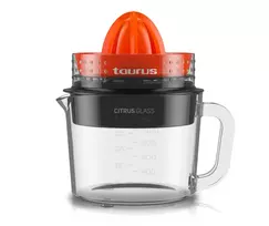 Taurus Citrus Glass elektrinė citrusinių vaisių sulčiaspaudė 1 L 30 W Juoda, Raudona, Permatomas