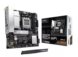 Pagrindinė plokštė ASROCK AMD B850 Socket AM5 micro ATX RAM DDR5-SDRAM 2xSlots Wi-Fi Taip Bluetooth Taip 1xM.2 (M) lizdų skaičius B850MROCKWIFI