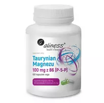 ALINESS Magnesium Taurate 100 mg with B6 (P-5-P) – maisto papildas – 100 kapsulių