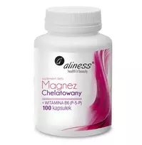 ALINESS Chelated Magnesium 650 mg + B6 (P-5-P – maisto papildas – 100 kapsulių