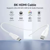 UNITEK HDMI 2.1 8K HDR kabelis baltas 3M