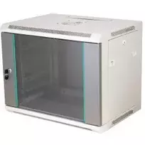 Q-LANTEC 19" 15U sieninė spinta 600x450, stiklinės durys, pilka