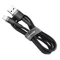 USB Lightning laidas Baseus Cafule 1,5A 2 m (juodas ir pilkas)