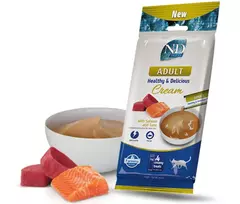 FARMINA N&D Ocean Cat Cream with Salmon & Tuna adult box – skanėstas suaugusiai katei – 4x15g