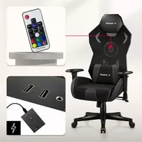 Huzaro Combat 7.6 RGB Black žaidimų kėdė su ventiliatoriumi
