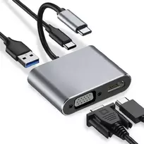 iBox IUHCHDVGA USB Type-C šakotuvas 4 viename USB 3.0 + PD 100 W + HDMI 4K 30 Hz + VGA Full HD