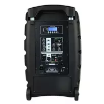 V-TONE BQ12 GO MP3 - aktyvus 8 colių baterijomis maitinamas garsiakalbis su belaidžiu mikrofonu ir nuotolinio valdymo pultu, juodos spalvos