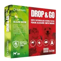 EUROWET Drop&Go Spot-on – lašai nuo blusų ir erkių šuniui ir katei – 5x2 ml