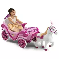 Huffy Elektrinė Disney Princess karieta su arkliu 6 V rožinė