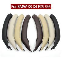 Car Interior Left Right Passenger Door Handle Grab Leather Cover Trim Replacement For BMW X3 X4 F25 F26 Black RHD 3PCS Set gray