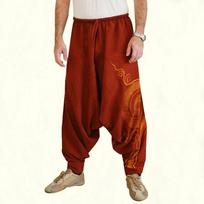 Vyriškos hipių jogos haremo kelnės Laisvos Elastingas juosmuo Plačios Vyriškos Plačios Hipių Boho Čigonų Hipių Boho Harem S oranžinė
