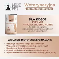 PAKA ZWIERZAKA Pepe Vet Hypoallergenic Mono Horse - drėgnas ėdalas šunims - 400g