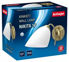 Klasikinis viengubas sieninis šviestuvas Activejet NIKITA Patyna E27, skirtas svetainei