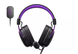 Havit H2002C+U - žaidimų ausinės (juodos ir violetinės spalvos)