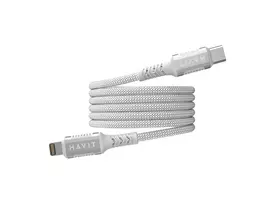 Havit CB6298 - Magnetinis C tipo USB laidas su žaibolaidžiu, 1 m (balta)