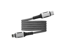Havit CB6298 - Magnetinis C tipo USB laidas su žaibolaidžiu, 1 m (juodas)