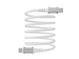 Havit CB6297 - Magnetinis kabelis iš C tipo USB į C tipo USB, 1 m (baltas)