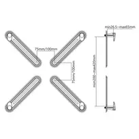 Adapteris ekranams be VESA standarto Maclean, juodas, 13„-27“, maks. 8 kg, MC-899