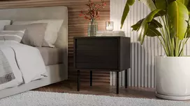 Cama CORTINA 490306 naktinis staliukas / staliukas prie lovos Juoda