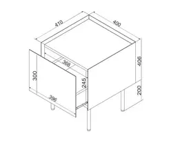 Cama FELLINI 400140 naktinis staliukas / staliukas prie lovos 1 stalčiai Kašmyro spalva