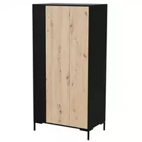 Cama MERCI spinta 90 x 55 x 184 cm juoda/ ąžuolinė artisan