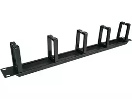 Alantec PK048 1U 19" kabelių organizatorius su šlifuota tarpine, 5 plastikiniais laikikliais