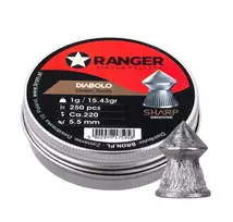5,5 mm RANGER Diabolo Professional Sharp Grooved Point 250 granulių