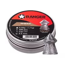 4,5 mm RANGER Diabolo Professional Sharp Grooved Point 500 granulių