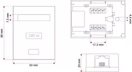 A-LAN GN005 tinklo jungiamoji dėžutė Cat5e Balta