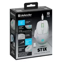 DEFENDER STIX GM-009 RF BELAIDĖ PELĖ, BALTA, 3200 dpi, 7P