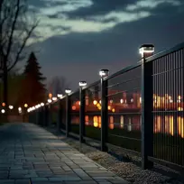 GreenBlue LED saulės lempa stulpui, 100x100 mm, vokelio formos gaubtas, 3200 K, GB128 WW