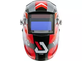 Yato YT-73921 suvirinimo kaukė ir šalmas Welding helmet with auto-darkening filter Juoda, Raudona, Sidabras