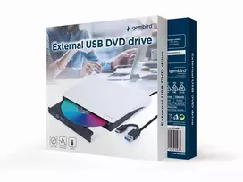 Gembird DVD-USB-031-BW Išorinis USB DVD įrenginys, juodai baltas
