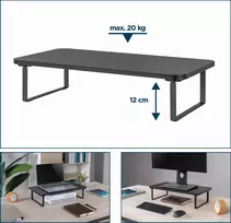 Gembird MS-TABLE-03 monitoriaus laikiklis arba stovas Stalas Juoda