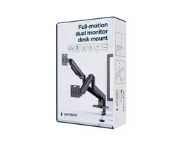 Gembird MA-DA2-06 Reguliuojama dviguba monitoriaus svirtis, tvirtinama prie stalo, 17"-32", juoda