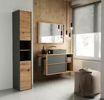 Topeshop S30 ANTRACYT/ARTISAN vonios kambario spintelė
