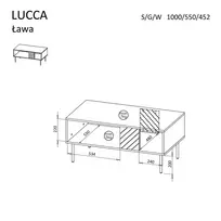 Cama LUCCA 490376 kavos staliukas, staliukas prie lovos, kitas mažas staliukas Stačiakampio 4 kojos