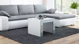 Cama TESS60 BI/SZ kavos staliukas, staliukas prie lovos, kitas mažas staliukas Kvadratinė 2 kojos