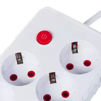 Maclean elektros paskirstytuvas, 4 lizdai + 3xUSB prailginimo laidas, 110–240 V kintama srovė, 50/60 Hz, 2,1 A, maks. 2500 W, 3 m, baltas, MCE393 W
