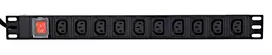 EnerGenie EG-PDU-10C132C19 maitinimo paskirstymo blokas (PDU), 10 vnt. C13 lizdų, 1U, 16A, C20 kištukas, 2 m kabelis, juodas