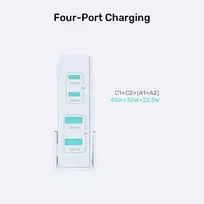 GaN tinklo įkroviklis - Unitek P1229ABK01-EU | 100W 2x USB-C 2x USB-A