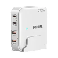 GaN tinklo įkroviklis - Unitek P1228AWH01-EU 70W 2x USB-C 2x USB-A