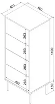 4S TRESSE komoda 50x40x125 matinės žalios spalvos