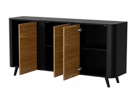 Cama VOLARE komoda 151 x 39 x 75 cm juoda / riešutmedis