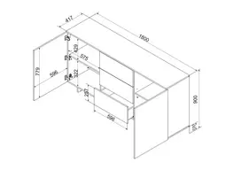 Cama 2D3S ALMA komoda 180x41,5xH90 kašmyras