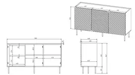 3D2SZ ONDA komoda 150x45x85 juoda
