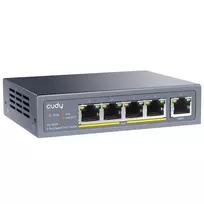 Cudy GS1005P tinklo komutatorius Ne-valdomas Gigabit Ethernet (10/100/1000) Maitinimas per Eternetą (PoE) Pilka