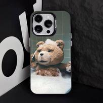 T-Lokio Animacinis Ted Telefono Dėklas Skirtas iPhone 17,16,15,14,13,12,11,Pro,Max,Plus,E,Air,Mini Juodas TPU Dangtelis iPhone14Plus